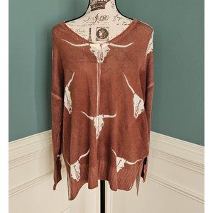 RocknRoll Denim NEW NWT Stages West Longhorn Sweater